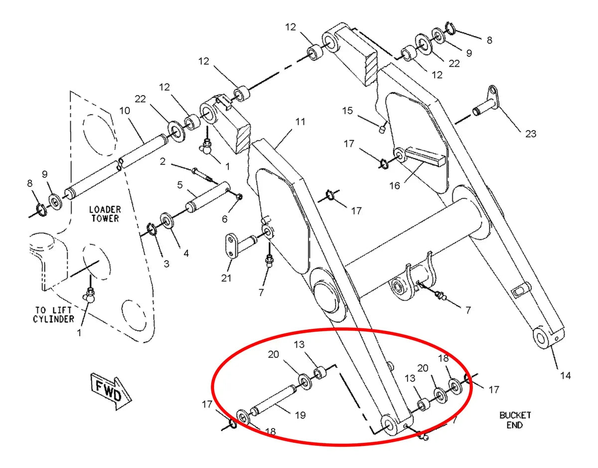 Kit Embuchamento Concha Dianteira Retroescavadeira Caterpillar 416E
