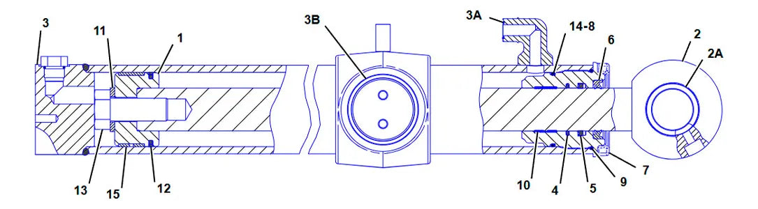 Kit embuchamento pinos e buchas para retroescavadeira Caterpillar 416D. CONCHA DIANTEIRA - PINOS E BUCHAS.