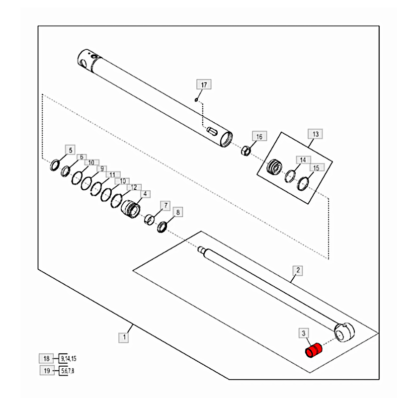 Kit Embuchamento Concha Traseira Retroescavadeira John Deere 310K e 310L