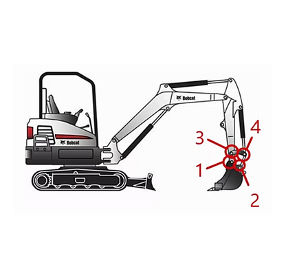 Kit Embuchamento -Pinos e Buchas da Concha compatível com Miniescavadeira BOBCAT E27Z.