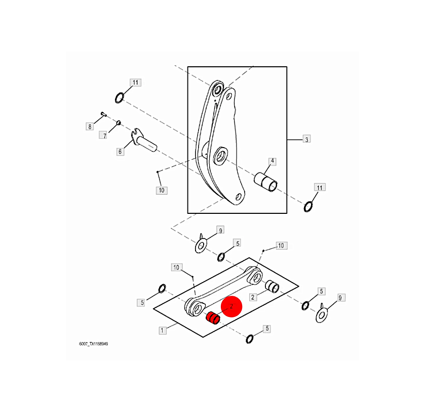 Kit Embuchamento - Pinos e Buchas de concha para carregadeira John Deere 524K